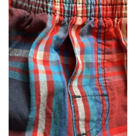 GARANIMALS plaid pull-up shorts elastic waist side/cargo pockets button Boy 2T - Picture 8 of 10